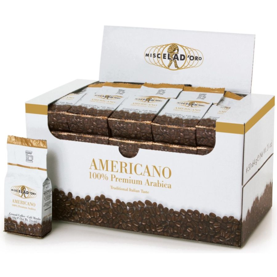 Miscela d'Oro Americano Premium 100 % Arabica suodatinkahvi 50 x 64 g annospussia