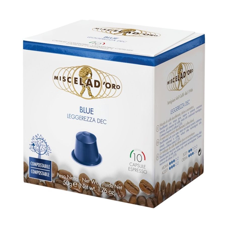 Miscela d'Oro Blue kofeiiniton Nespresso-yhteensopiva kapseli 10 kpl