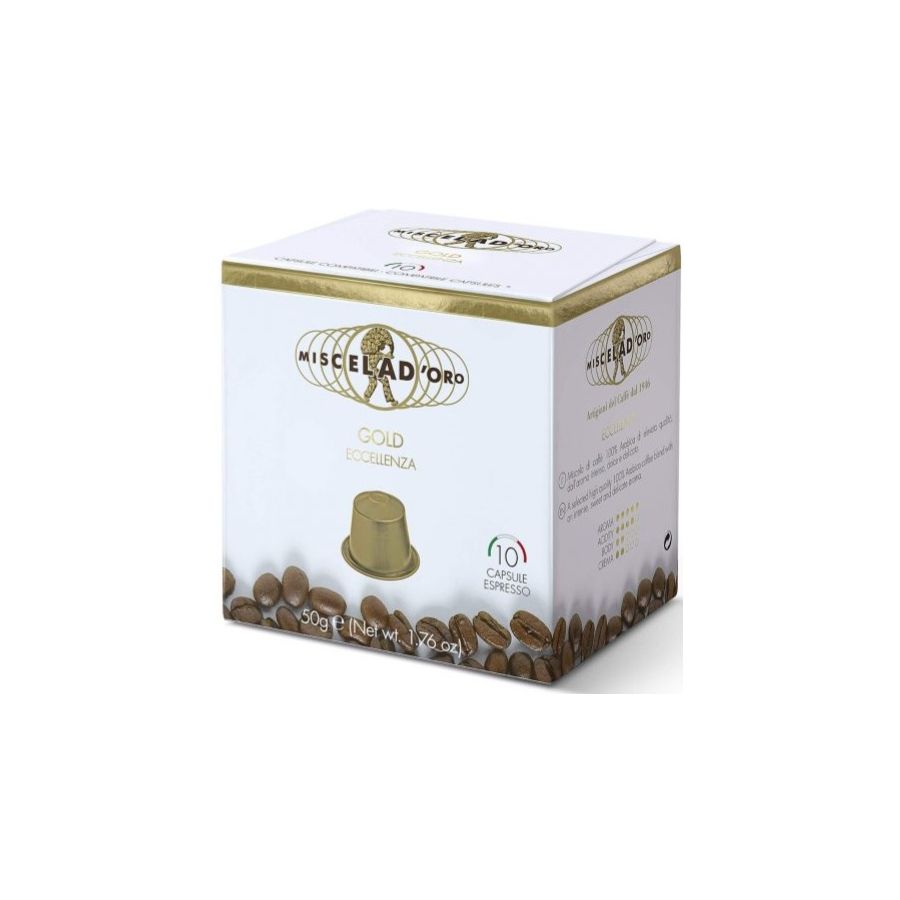 Miscela d'Oro Gold Nespresso Compatible Coffee Capsules 10 pcs