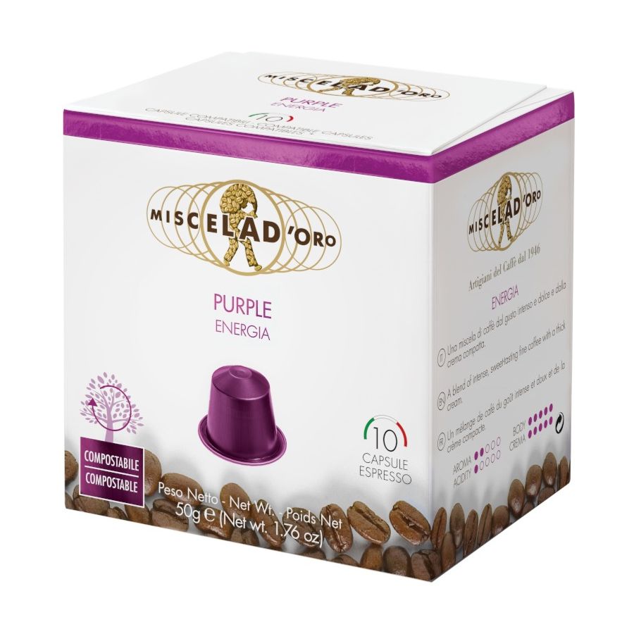 Miscela d'Oro Purple Nespresso compatible coffee capsules 10 pcs