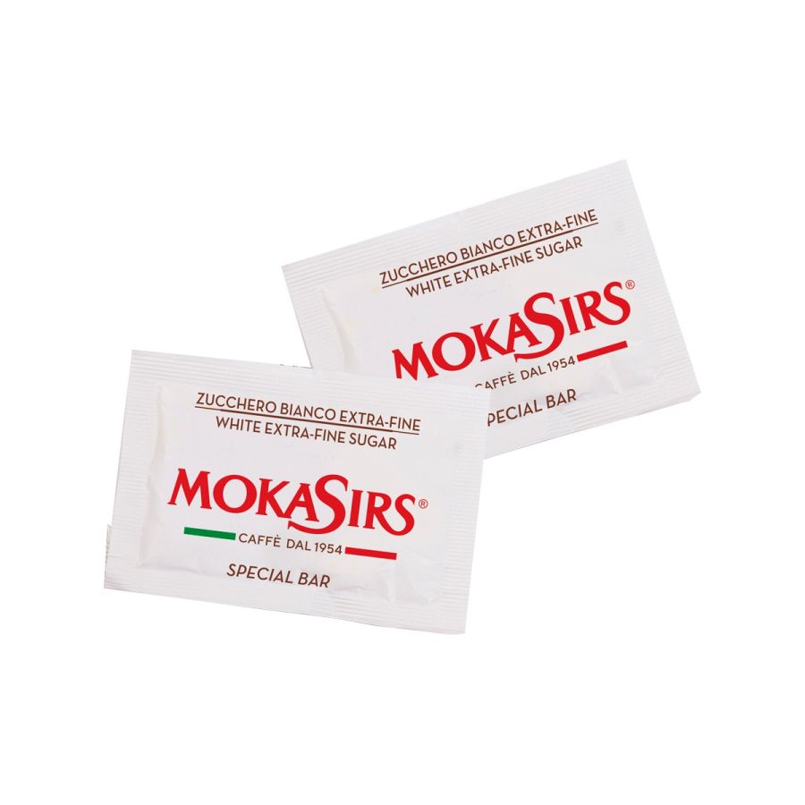 MokaSirs vitt socker, 4 g portionsförpackningar, 10 kg förpackning