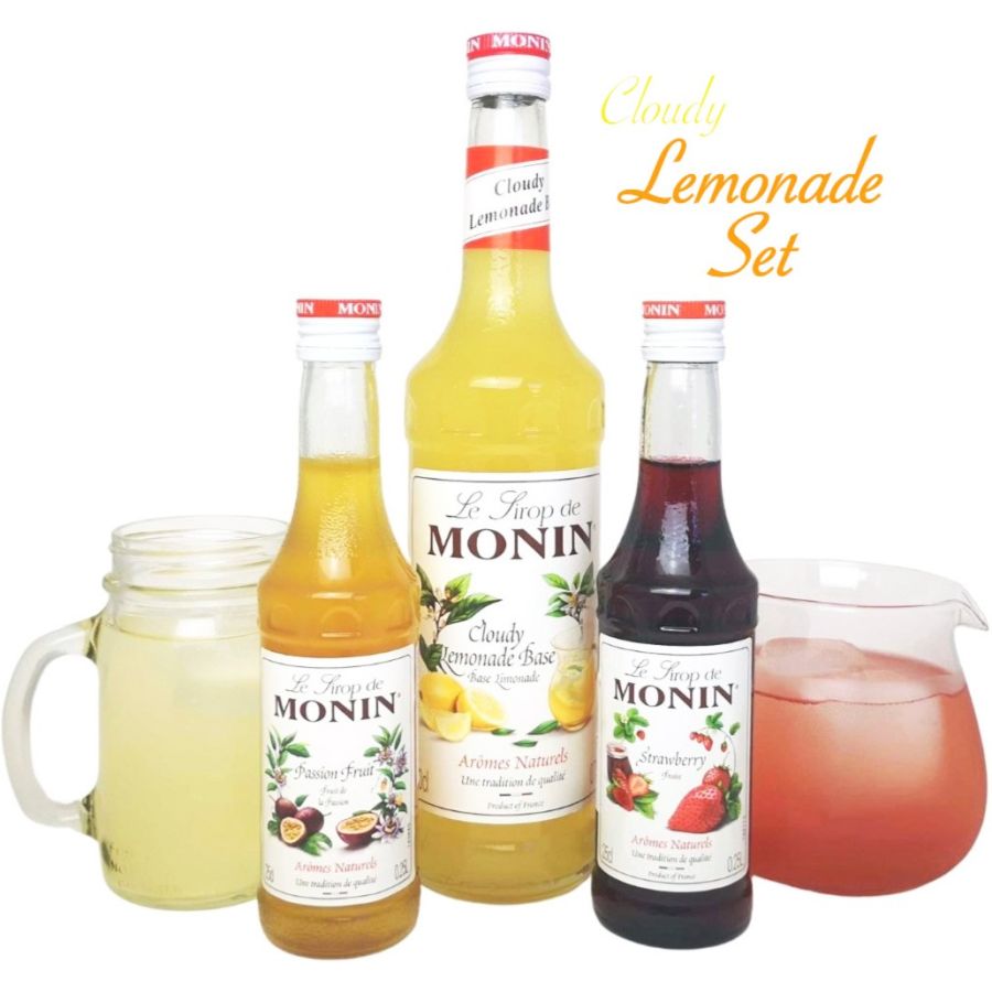 Monin Cloudy Lemonade Set 700 ml & 2 x 250 ml makusiirappia