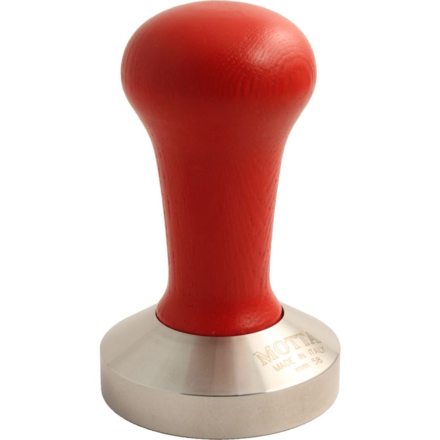 Motta Tamper 58 mm with Wooden Handle, Red