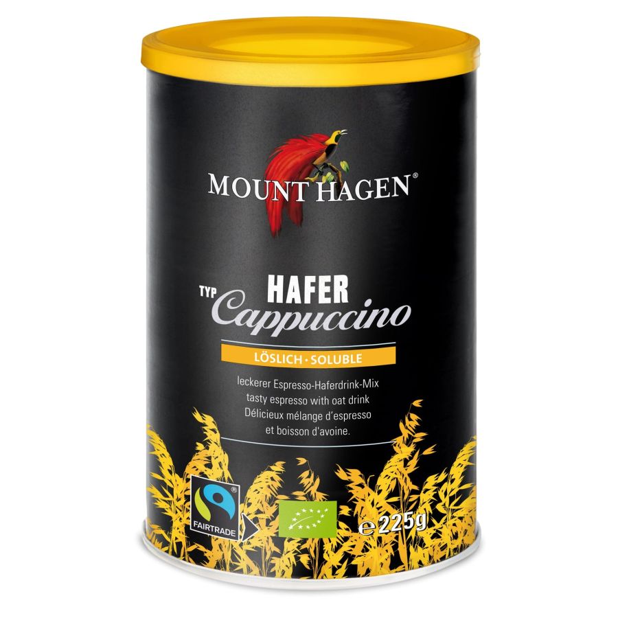 Mount Hagen Cappuccino vegaaninen pikakahvi 225 g purkki