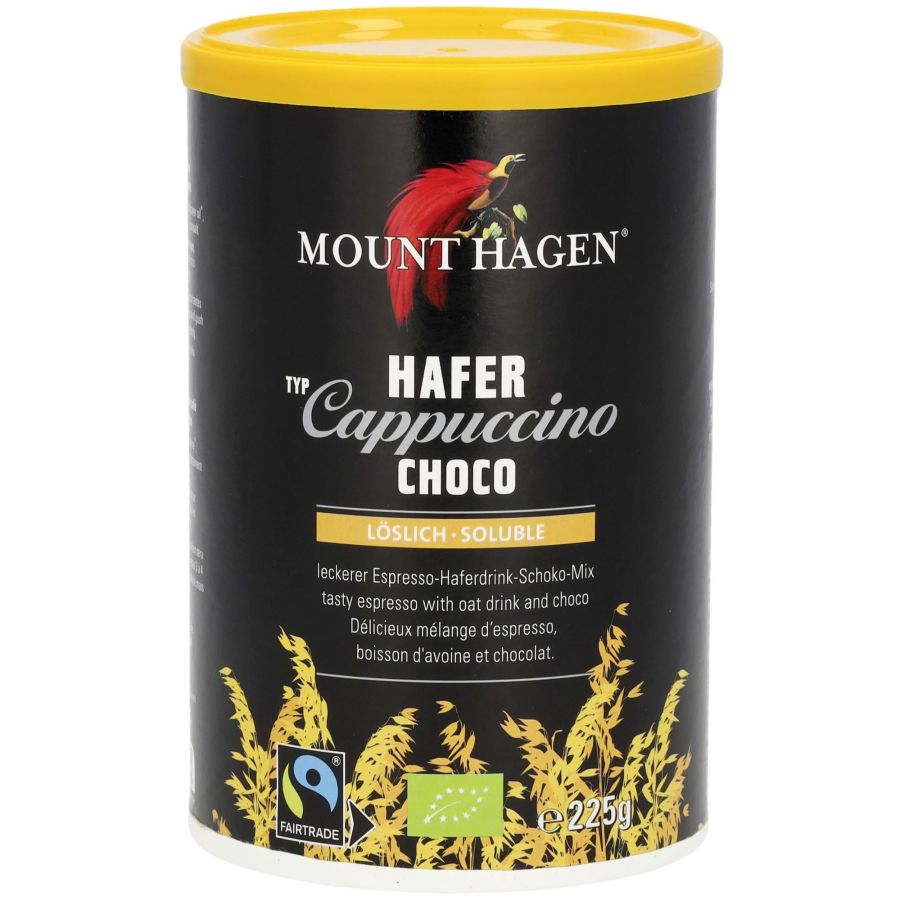 Mount Hagen Cappuccino Choco vegaaninen pikakahvi 225 g purkki