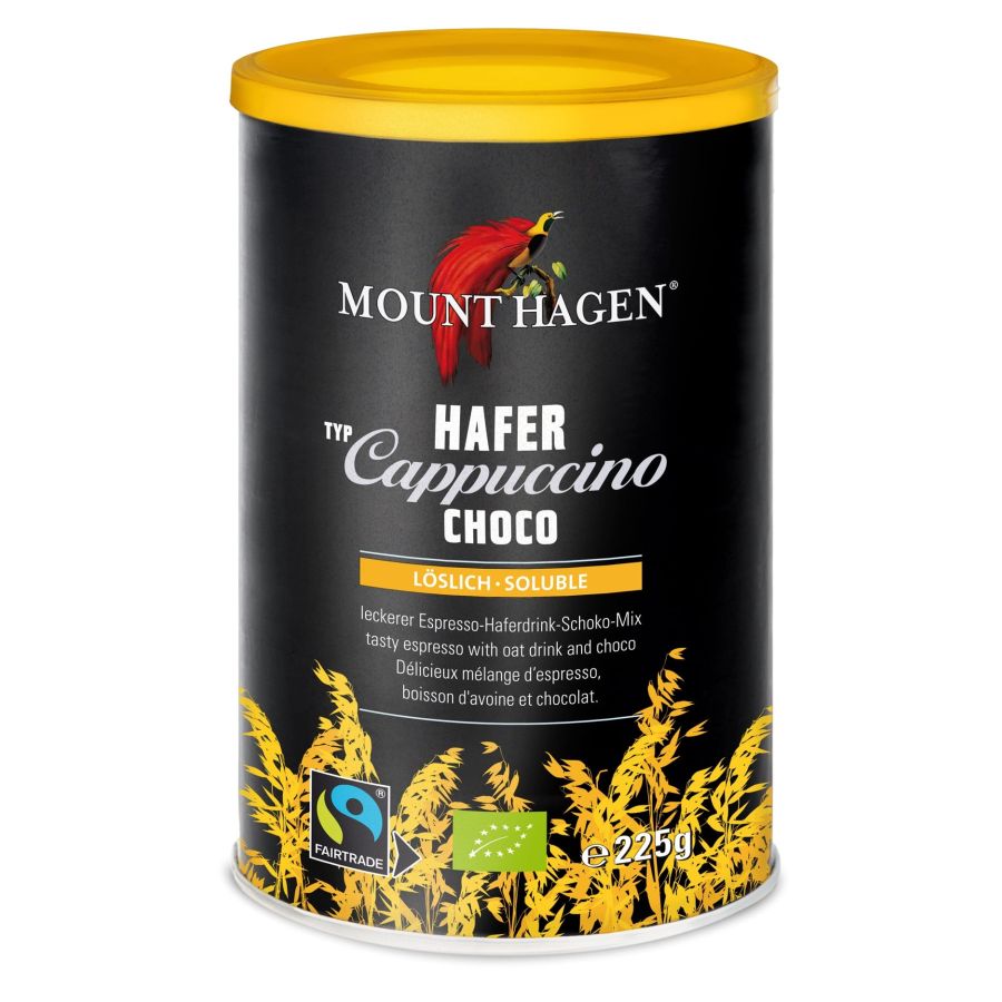Mount Hagen Cappuccino Choco vegaaninen pikakahvi 225 g purkki