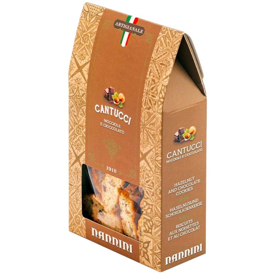Nannini Cantucci 200 g, hasselpähkinä ja suklaa