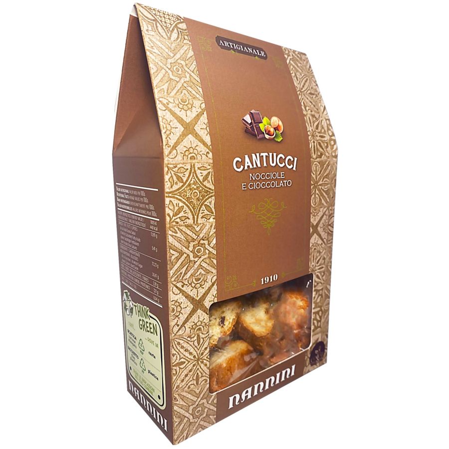 Nannini Cantucci 200 g, hasselpähkinä ja suklaa
