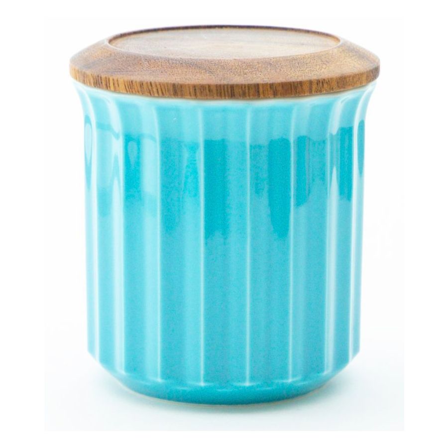 Origami Canister Ceramic Jar, Turquoise