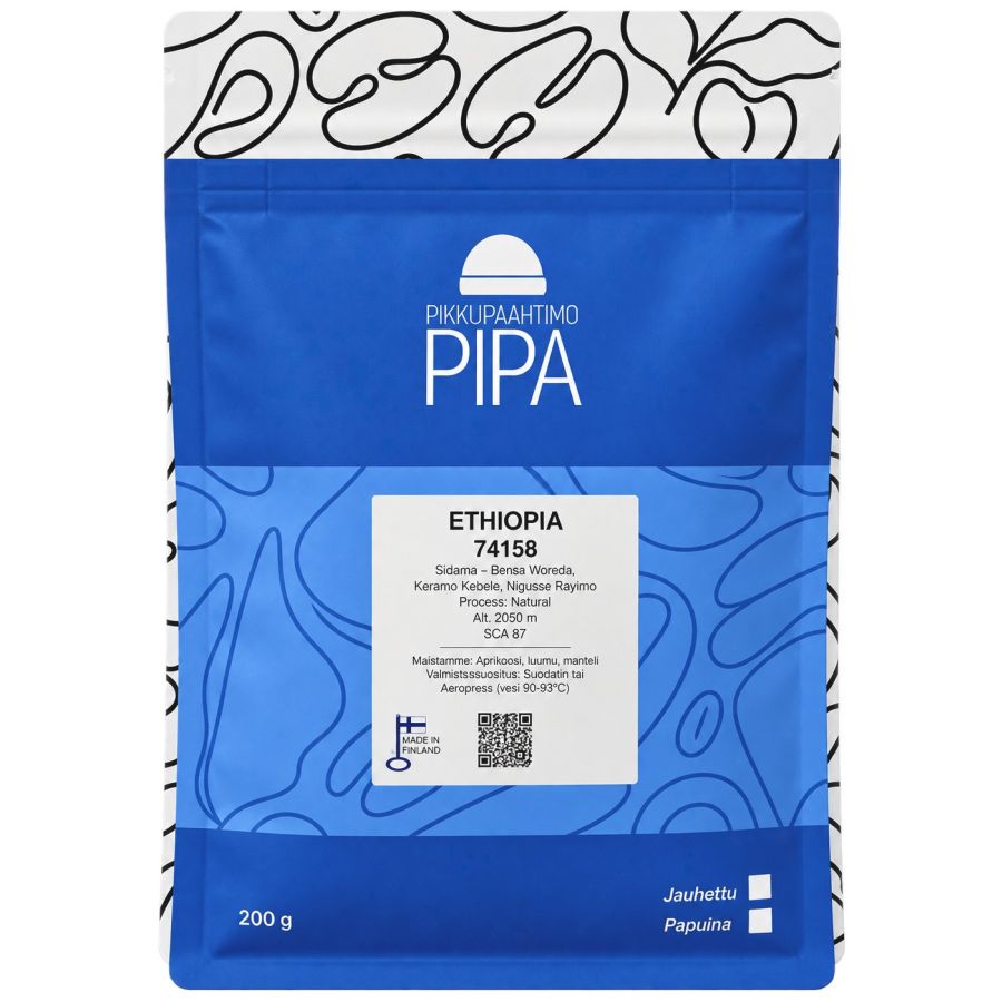 Pikkupaahtimo Pipa Ethiopia 74158 200 g kahvipavut