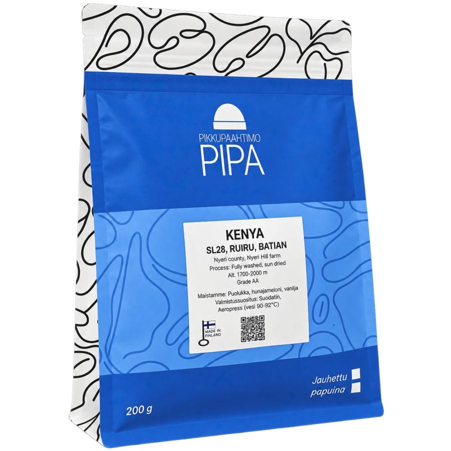Pikkupaahtimo Pipa Kenya SL28, Ruiru, Batian 200 g kahvipavut
