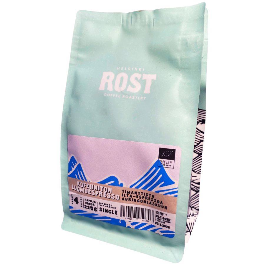 ROST kofeiiniton luomuespresso 225 g kahvipavut