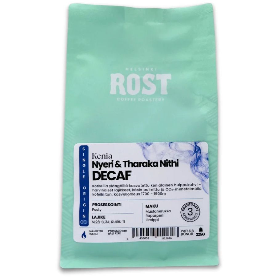 ROST Kenia Decaf Nyeri & Tharaka Nithi kofeiiniton kahvi 225 g kahvipavut