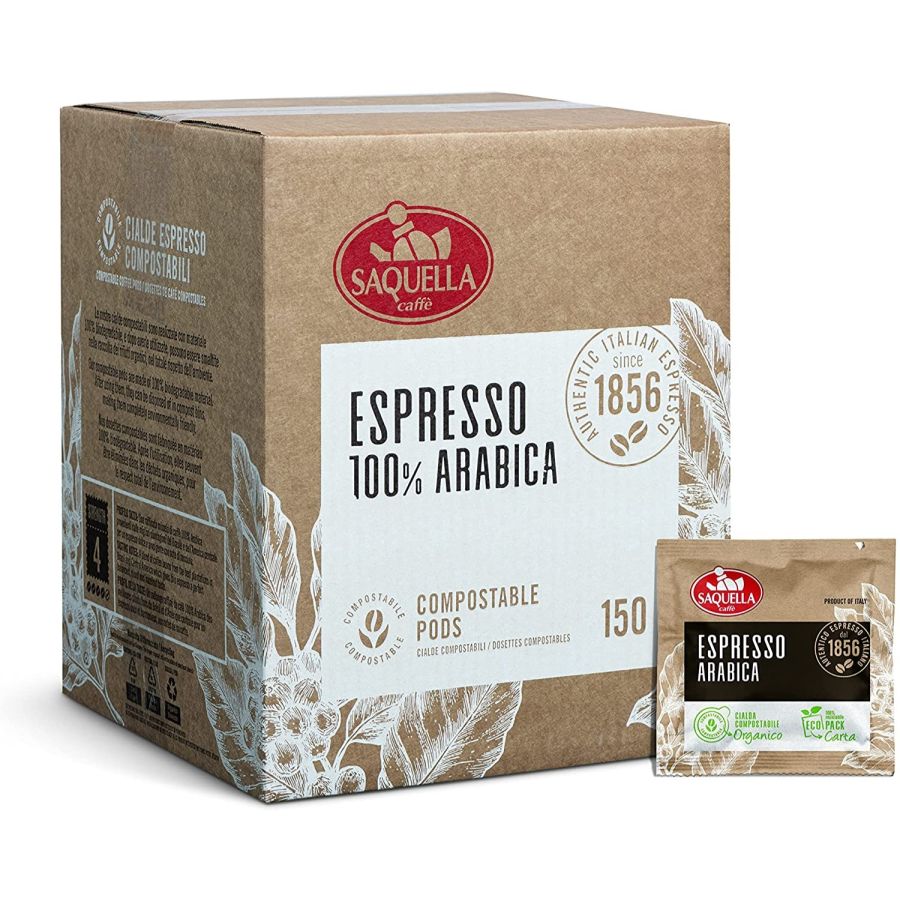 Saquella Espresso 100 % Arabica Espresso Pods 150 pcs