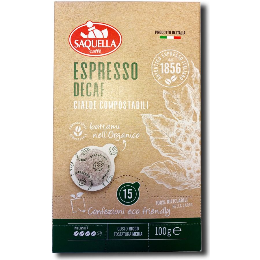 Saquella Saquella Espresso Decaf kofeiinittomat espressonapit 15 kpl