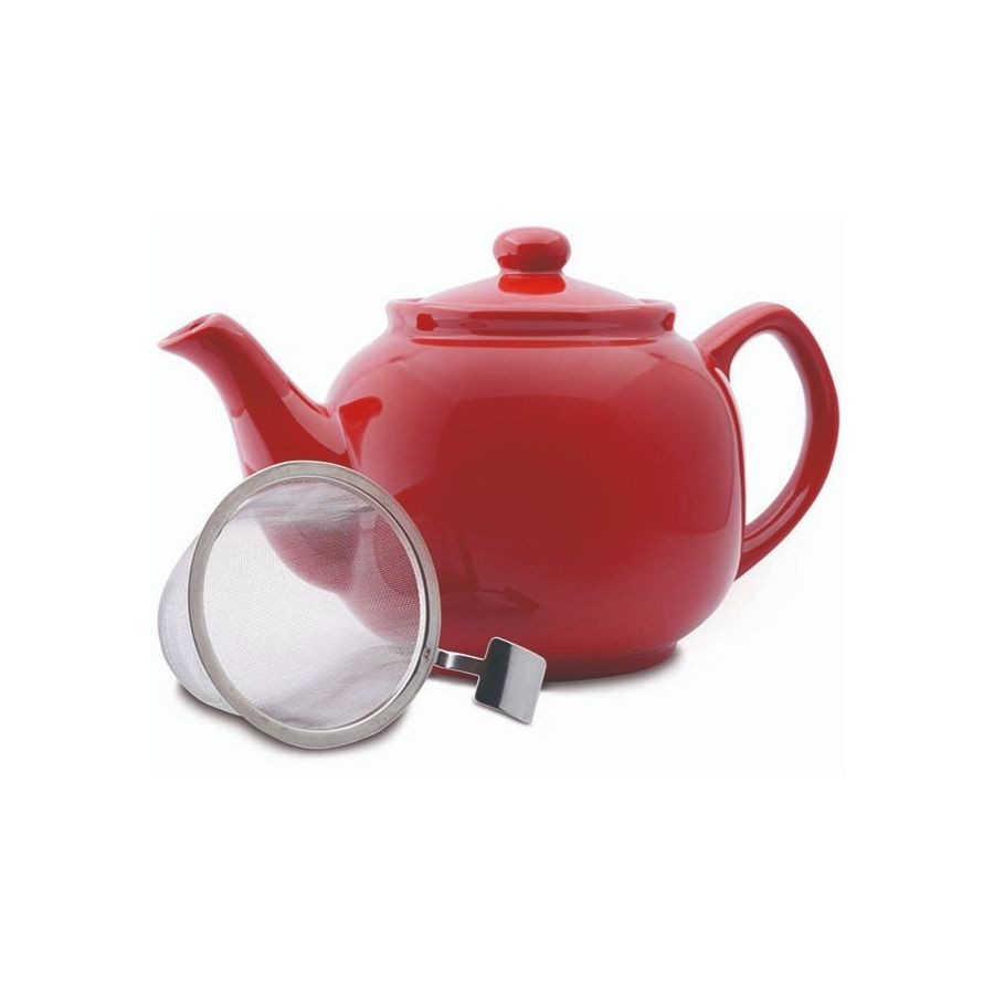 Shamila Ceramic Teapot with Strainer 1,2 l, Red