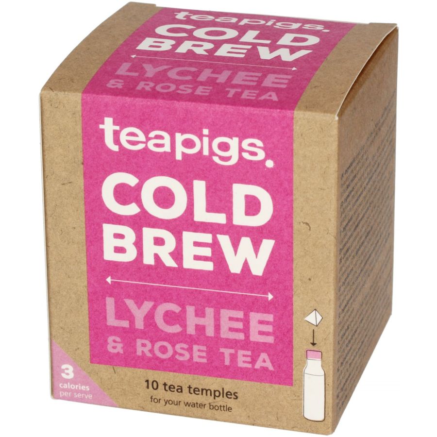 Teapigs Cold Brew Lychee & Rose Tea, 10 teepussia