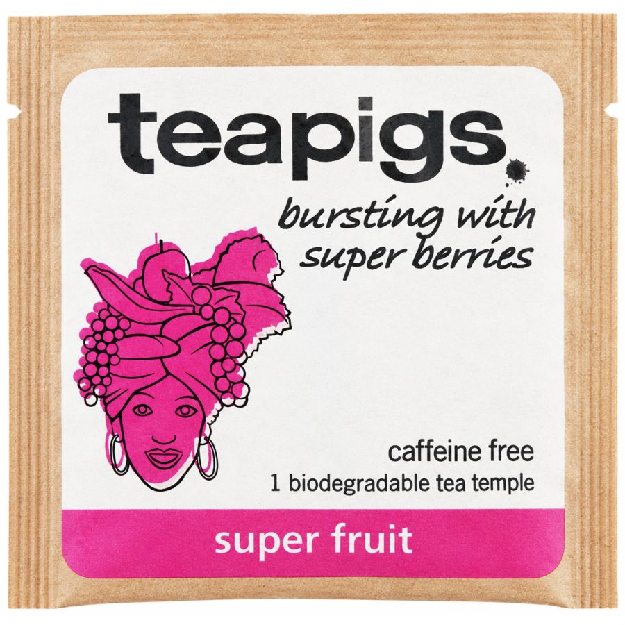 Teapigs Super Fruit, låda med 50 tepåsar