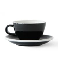 Acme Medium Cappuccino kuppi 190 ml + lautanen 14 cm, Penguin Black