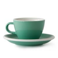 Acme Small Cappuccino kuppi 150 ml + lautanen 14 cm, Feijoa Green