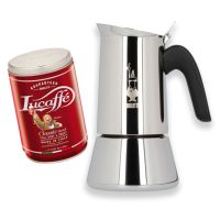 Bialetti Venus 6 koppars mokabryggare + Lucaffé Classic 250 g malet kaffe