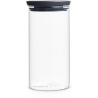 Brabantia glass jar with grey lid, 1.1 litres
