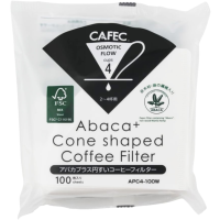 CAFEC Abaca+ Cone Shaped Coffee Filter suodatinpaperi 4 kuppia, valkoinen 100 kpl