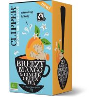 Clipper Breezy Mango & Ginger Organic Green Tea 20 teepussia