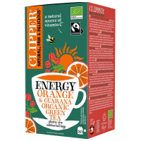 Clipper Organic Green Tea Energy Orange & Guarana 20 teepussia