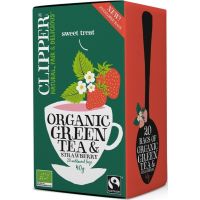 Clipper Organic Green Tea & Strawberry 20 teepussia
