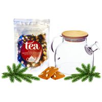 Crema Black Tea Winter Wonderland 100 g + Shamila Simplicity lasinen teepannu 850 ml