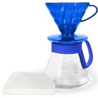 Hario V60 Dripper & Server Set- kahvisetti koko 02, Ocean Blue