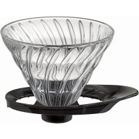 Hario V60 Glass Coffee Dripper koko 02, musta
