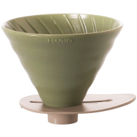 Hario V60 Switch & Match keraaminen suodatinsuppilo koko 03, öljynvihreä