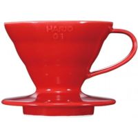 Hario V60 Dripper storlek 01 filterhållare i porslin, röd