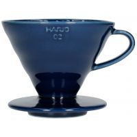 Hario V60 Dripper storlek 02 filterhållare i porslin, indigoblå