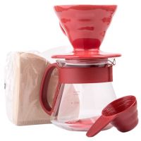 Hario Pour Over Kit V60-01 keraaminen, punainen