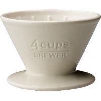 Kinto SCS Brewer keraaminen suodatinsuppilo 4 kuppia, valkoinen