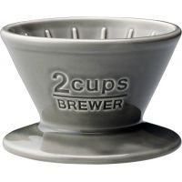 Kinto SCS Brewer keraaminen suodatinsuppilo 2 kuppia, harmaa
