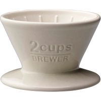 Kinto SCS Brewer keraaminen suodatinsuppilo 2 kuppia, valkoinen