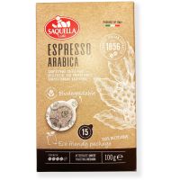 Saquella Espresso 100 % Arabica Espresso Pods 15 pcs