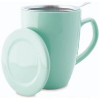 Shamila temugg med lock & tesil 350 ml, mintgrön