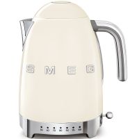 Smeg KLF04CREU elektrisk vattenkokare med temperaturreglering 1,7 l, gräddvit