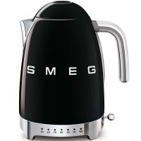 Smeg KLF04BLEU elektrisk vattenkokare med temperaturreglering 1,7 l, svart