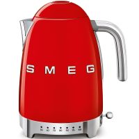 Smeg KLF04RDEU elektrisk vattenkokare med temperaturreglering 1,7 l, röd
