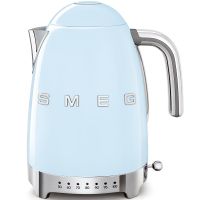Smeg KLF04PBEU elektrisk vattenkokare med temperaturreglering 1,7 l, pastellblå