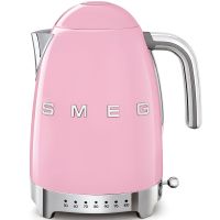 Smeg KLF04PKEU elektrisk vattenkokare med temperaturreglering 1,7 l, rosa