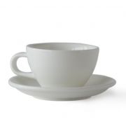 Acme Medium Cappuccino kuppi 190 ml + lautanen 14 cm, Milk White