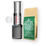 AeroPress Go kahvinkeitin + metallinen kestosuodatin + Crema Brazil 250 g