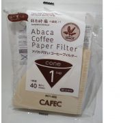 CAFEC ABACA Cone-Shaped Filter Paper 1 Cup, Brown 40 pcs